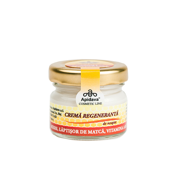 Crema regeneranta cu miere, laptisor de matca si vitamina A&E Apidava - 30 ml