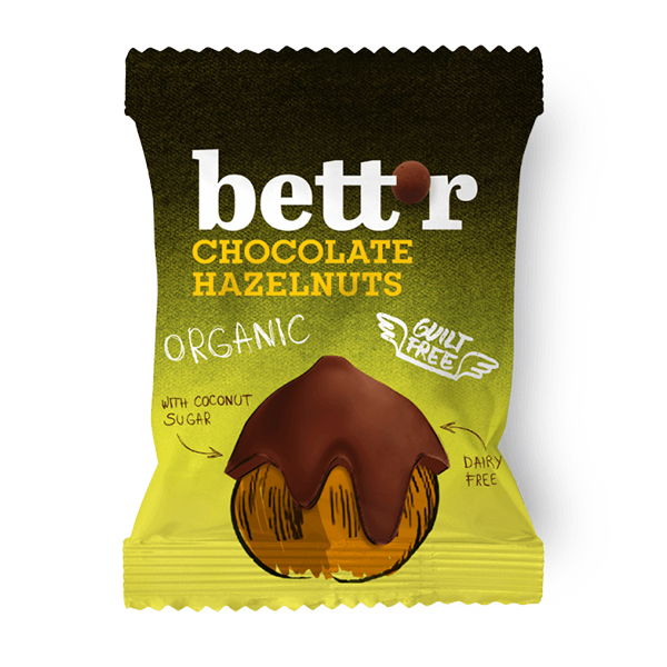 Alune de padure in ciocolata (fara lactoza) BIO Bettr - 40 g