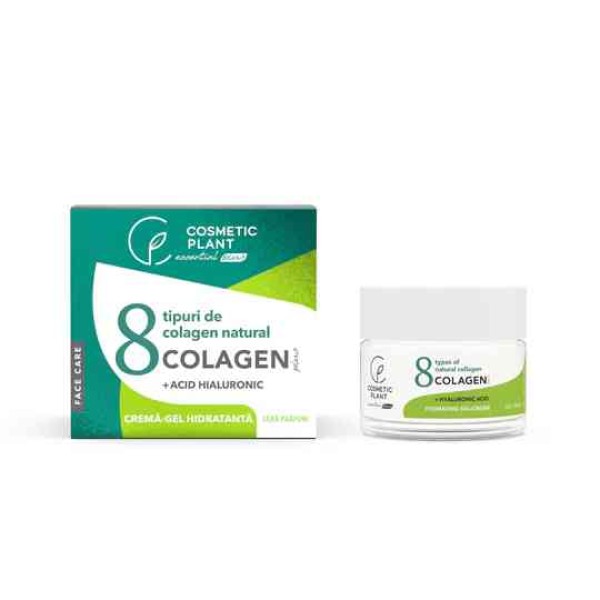 Crema - gel hidratanta Colagen Plus cu 8 tipuri colagen & acid hialuronic & aloe vera Cosmetic Plant - 50 ml