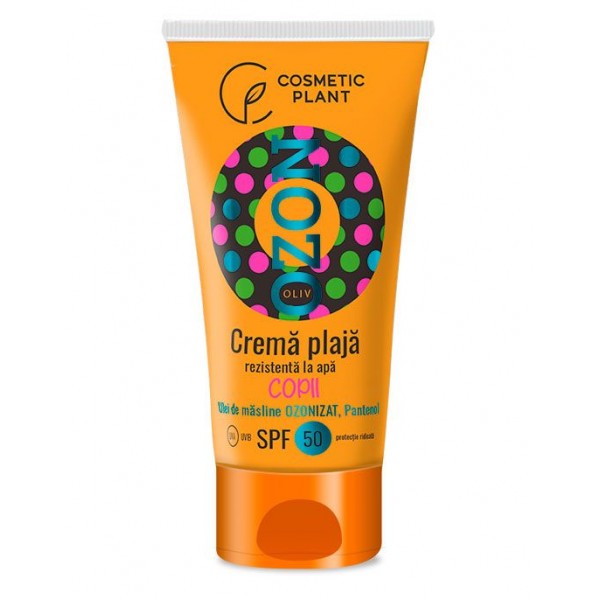 Crema de plaja pt copii OZON SPF 50 rezistenta la apa cu ulei masline Cosmetic Plant - 150 ml