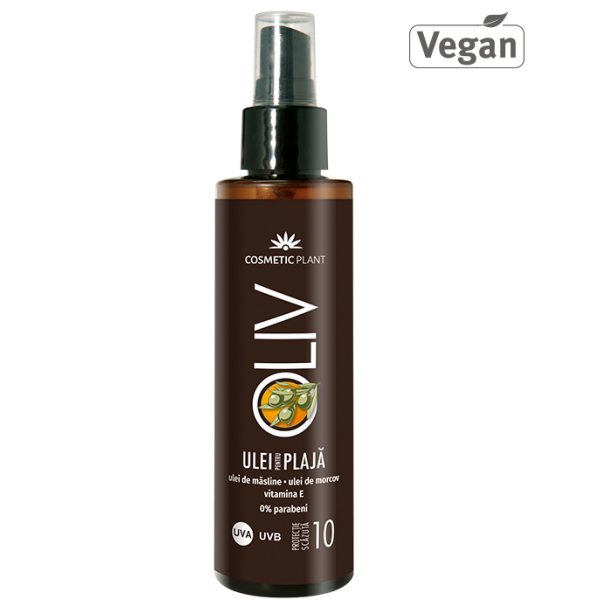 Ulei pentru plaja OLIV SPF10 cu vitamina E, ulei masline si ulei morcov Cosmetic Plant - 150 ml