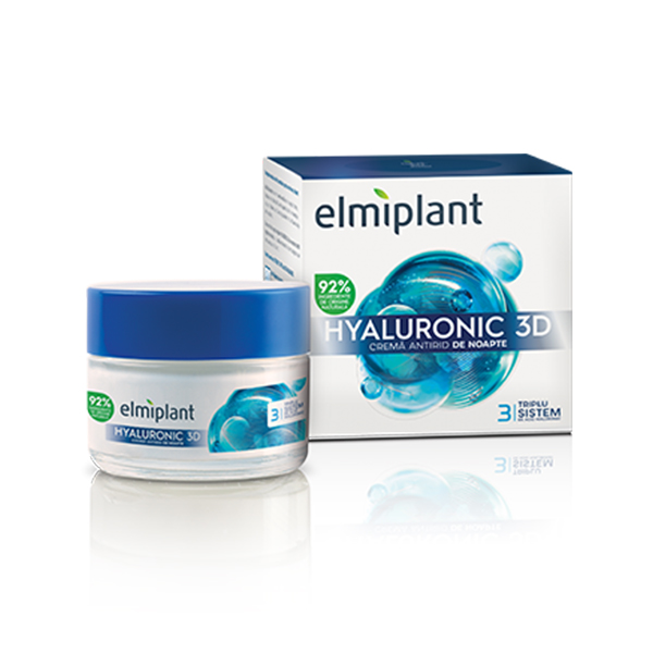 Crema antirid de noapte Hyaluronic 3D Elmiplant - 50 ml