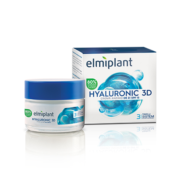 Crema antirid de zi Hyaluronic 3D SPF 15 Elmiplant - 50 ml