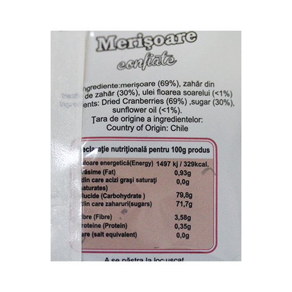 Merisoare confiate Driedfruits - 100 g