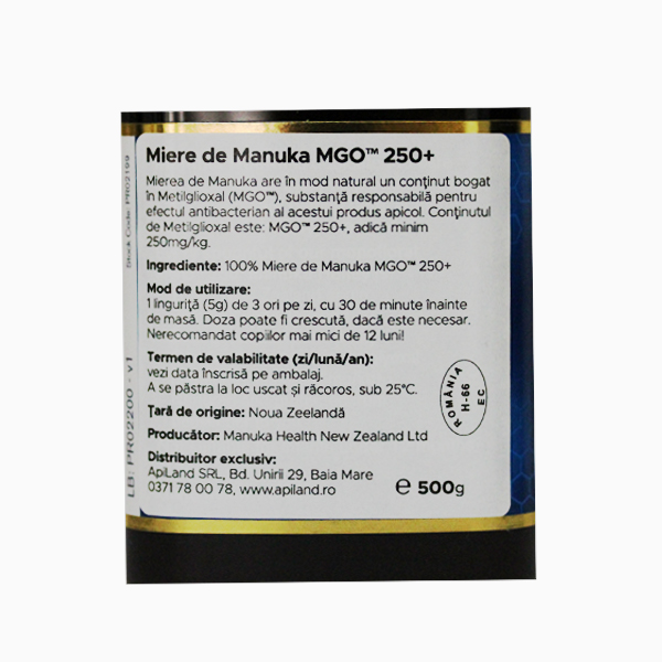 Miere Manuka MGO (250+) Manuka Health - 500 g