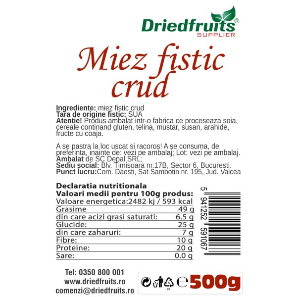 Miez fistic crud Driedfruits - 500 g