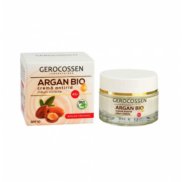 Crema antirid riduri vizibile (45+) SPF 10 Argan BIO Gerocossen - 50 ml