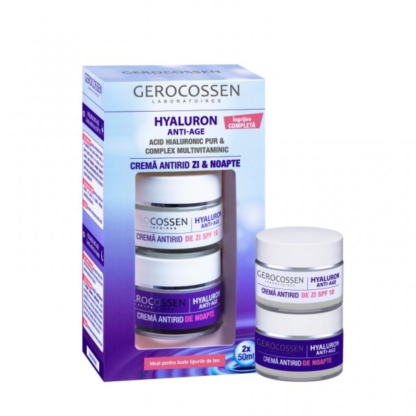 Set creme antirid zi + antirid noapte Hyaluron Anti-Age Gerocossen - 50 ml + 50 ml