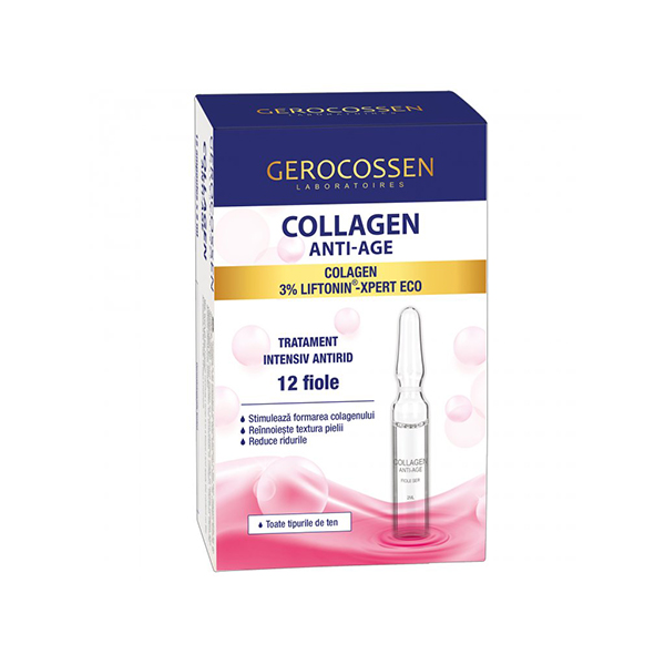 Fiole tratament antirid intensiv Collagen Anti-Age Gerocossen - 12 x 2 ml