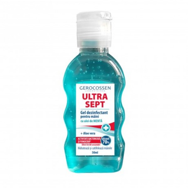 Gel dezinfectant maini (cu ulei de menta) Biocid ULTRA SEPT Gerocossen - 50 ml