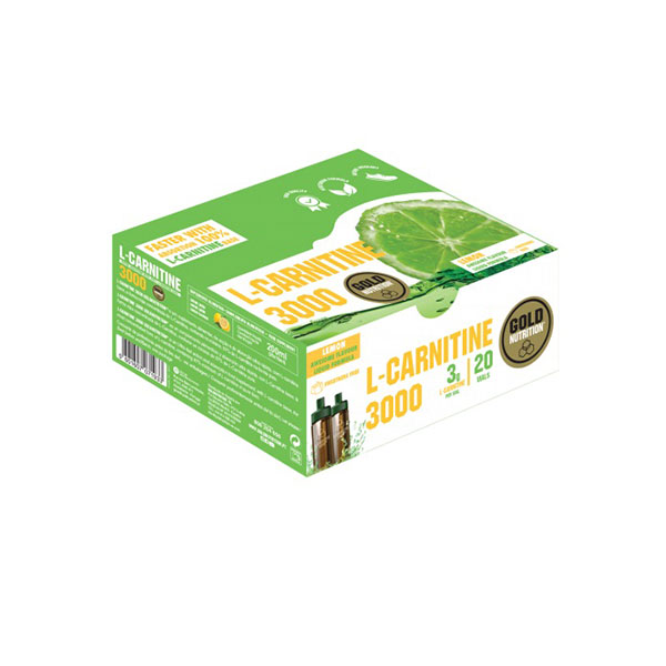 L-Carnitina 3000 (aroma lamaie verde) GoldNutrition - 20 doze