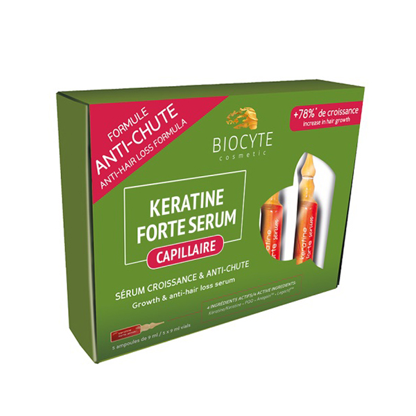 Tratament impotriva caderii parului cu keratina (5 fiole * 9 ml) Biocyte - 45 ml