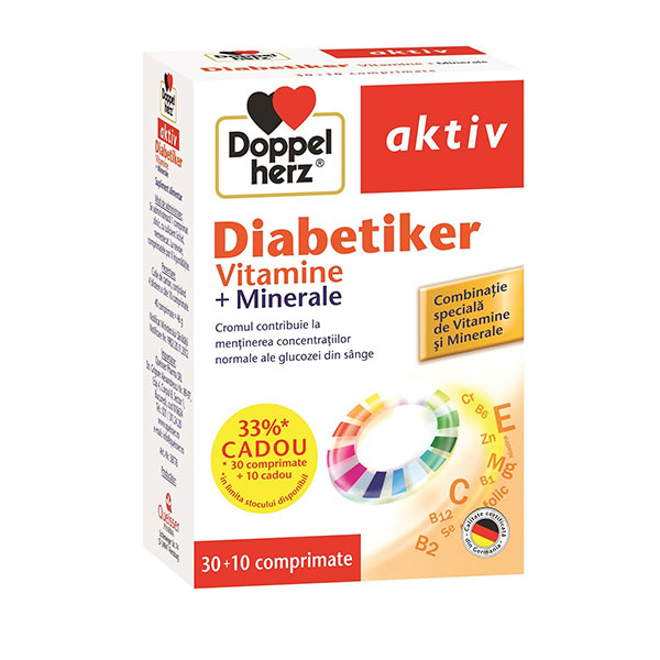 Aktiv Diabetiker Vitamine + Minerale Doppelherz - 30 capsule + 10 cadou