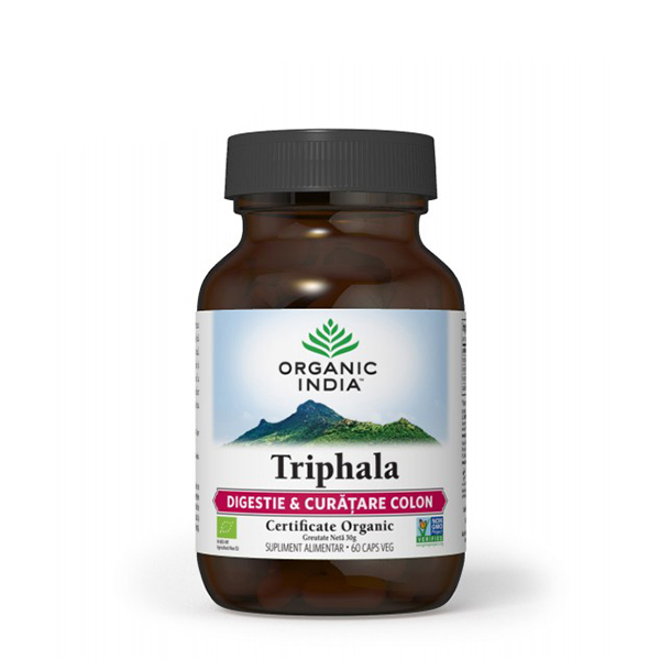 Triphala (digestie & curatare colon) (fara gluten) BIO Organic India - 60 cps