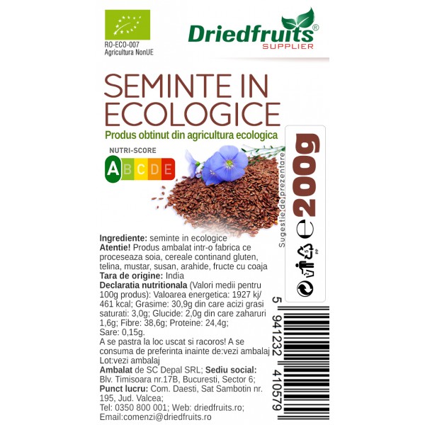 Seminte in BIO Driedfruits - 200 g