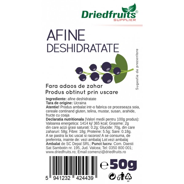 Afine deshidratate Driedfruits - 50 g