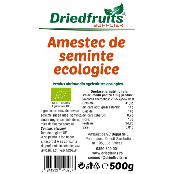 Amestec seminte BIO Driedfruits - 500 g
