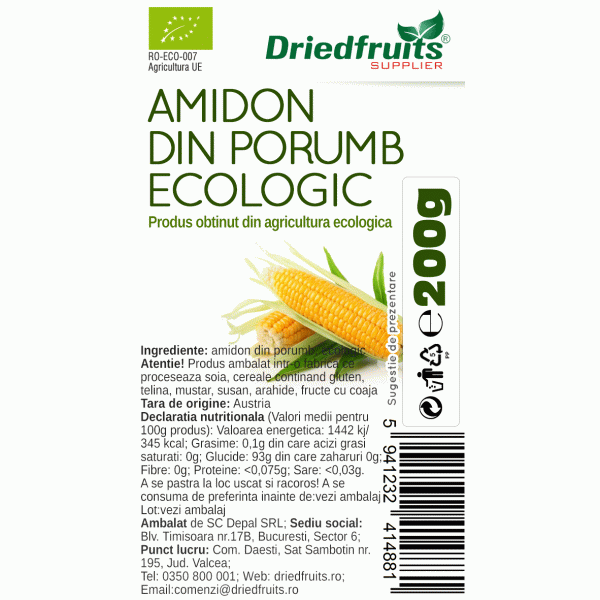Amidon din porumb BIO Driedfruits - 200 g