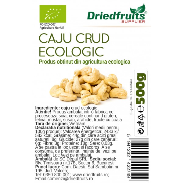 Caju crud BIO Driedfruits - 500 g