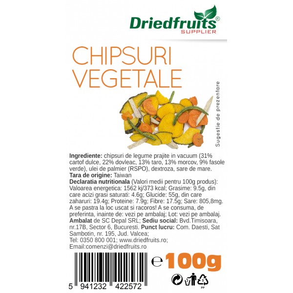 Chipsuri de legume Driedfruits - 100 g