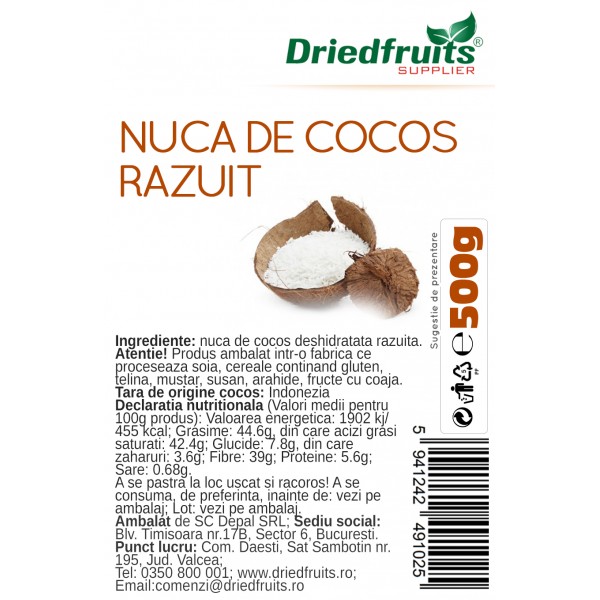 Nuca de cocos razuita Driedfruits - 500 g
