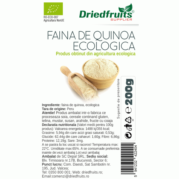 Faina de quinoa alba BIO Driedfruits - 200 g