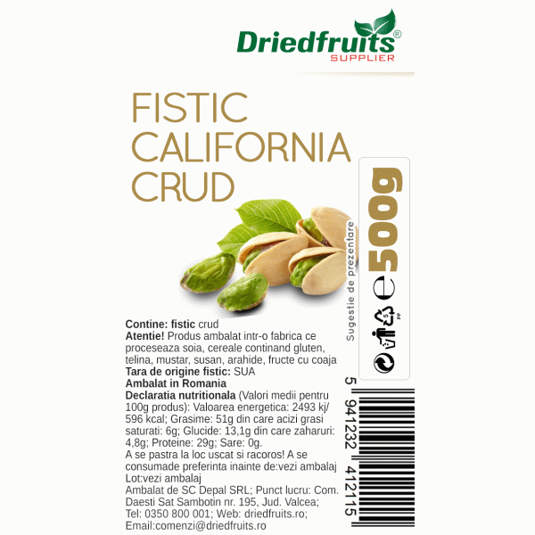 Fistic crud USA-California Driedfruits - 500 g