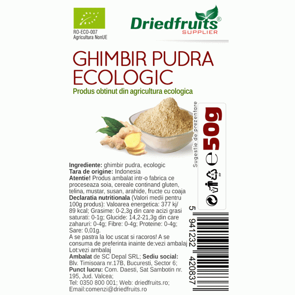 Ghimbir pudra BIO Driedfruits - 50 g