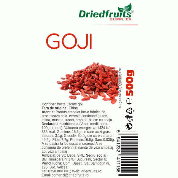 Fructe Goji deshidratate Driedfruits - 500 g