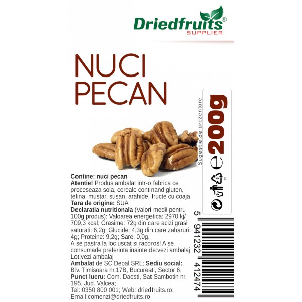 Nuci pecan Driedfruits - 200 g