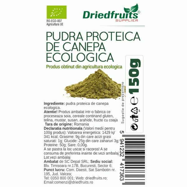 Canepa Pudra Proteica BIO Driedfruits - 150 g