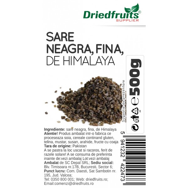 Sare neagra (fina) de Himalaya Driedfruits - 500 g