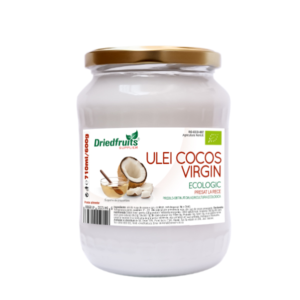 Ulei cocos virgin BIO (presat la rece) Driedfruits - 710 ml/600 g