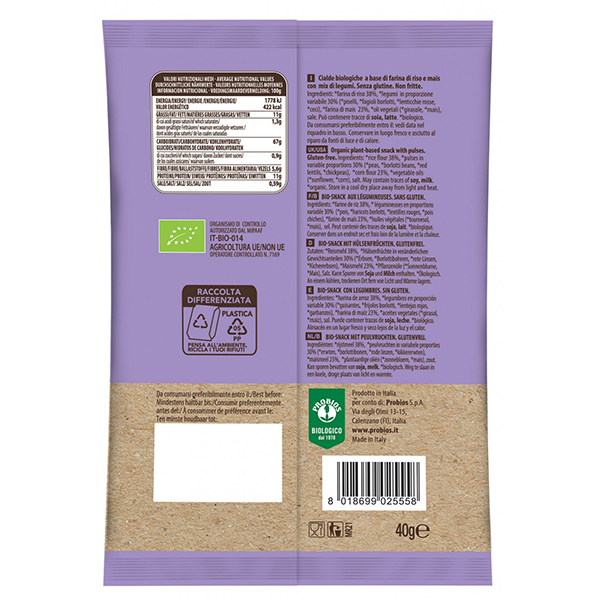 Chipsuri de legume (fara gluten) BIO Probios - 40 g