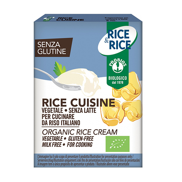 Crema (smantana vegetala) din orez (fara gluten, fara lactoza) BIO Probios - 200 ml