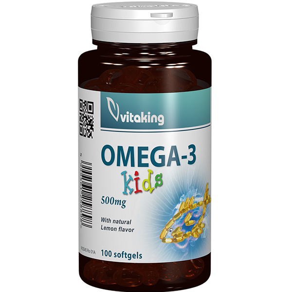 Omega 3 pentru copii 500 mg Vitaking - 100 capsule gelatinoase