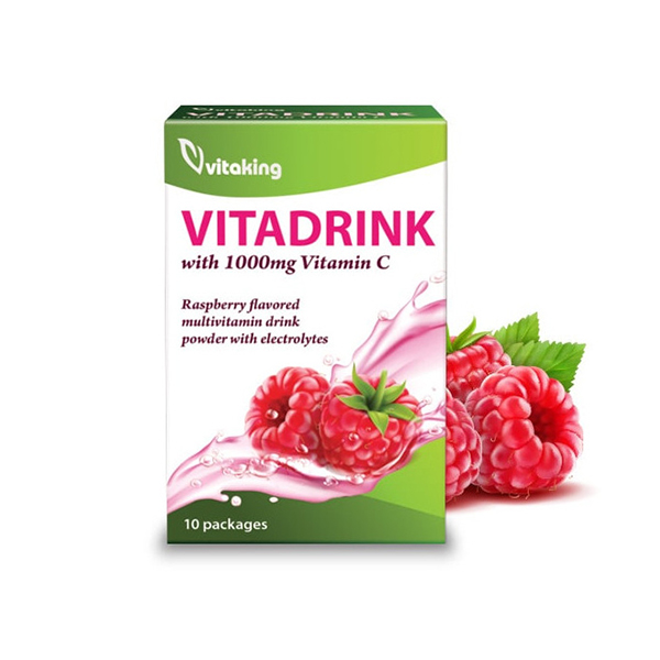 Vitadrink cu aroma de zmeura Vitaking - 10 plicuri