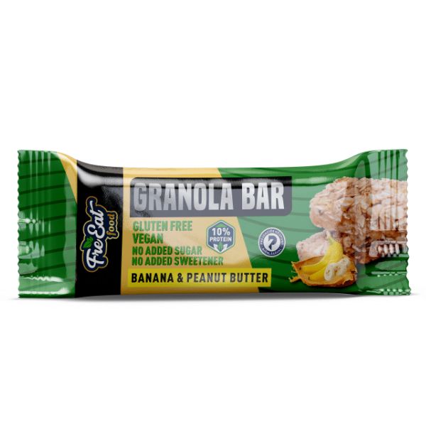 Baton granola - banane si unt de arahide (fara gluten) FreEat Food - 50 g