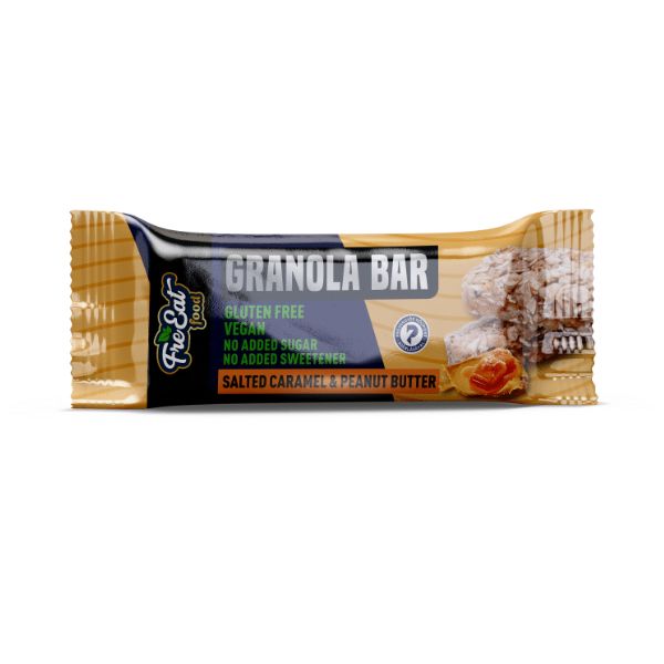 Baton granola - caramel sarat si unt de arahide (fara gluten) FreEat Food - 50 g