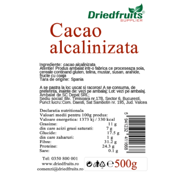 Cacao alcalina (inchisa) Driedfruits - 500 g