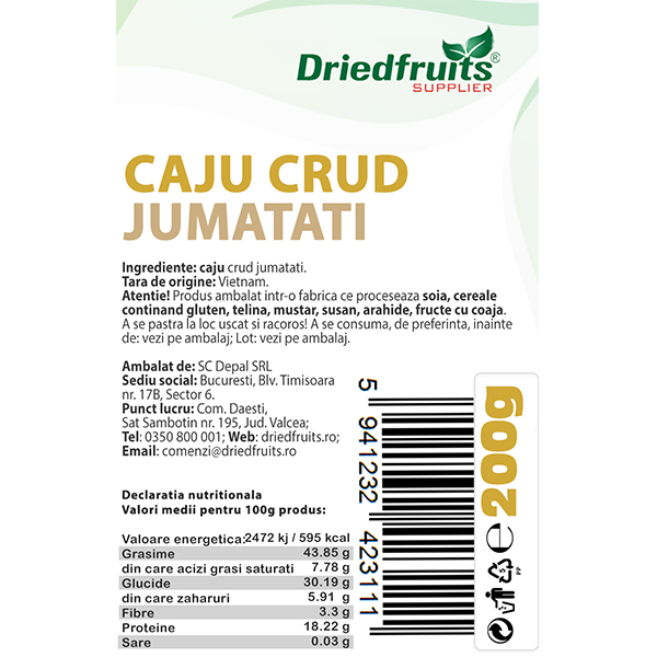 Caju crud jumatati Driedfruits - 200 g