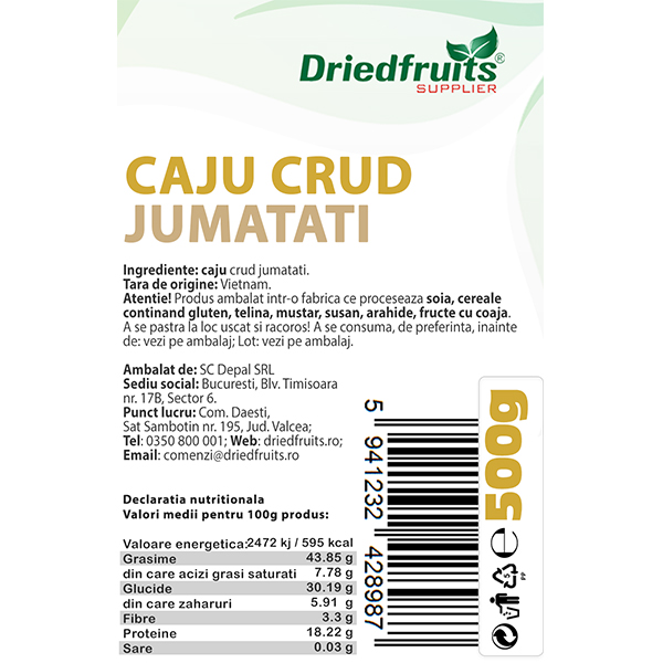 Caju crud jumatati Driedfruits - 500 g