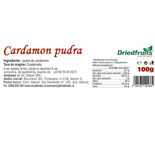 Cardamon pudra (borcan) Driedfruits - 100 g