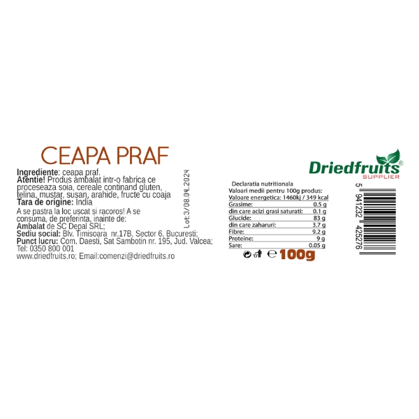 Ceapa pudra (borcan) Driedfruits - 100 g