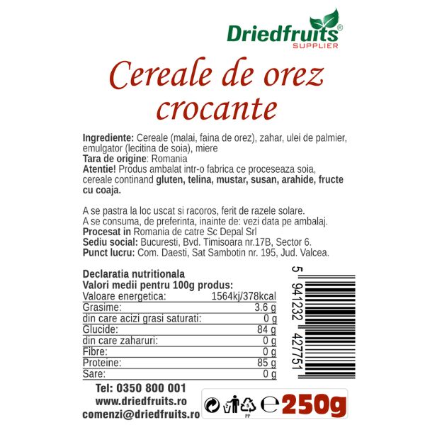 Cereale de orez crocant Driedfruits - 250 g