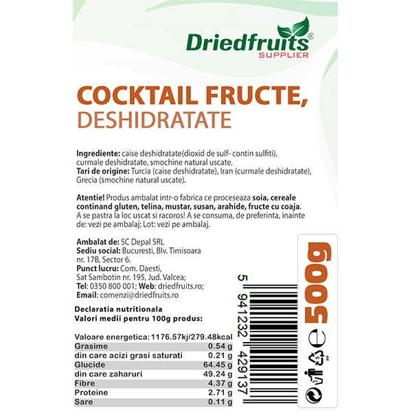 Cocktail fructe deshidratate Driedfruits - 500 g 