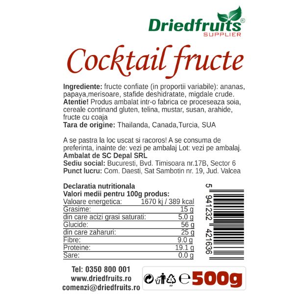 Cocktail fructe Driedfruits - 500 g 