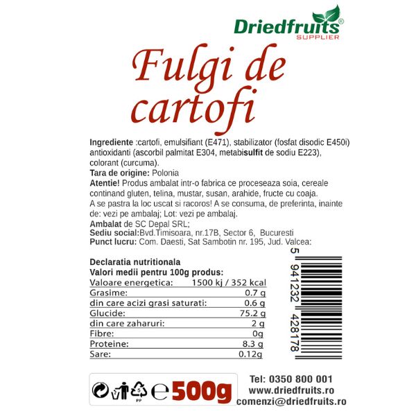Fulgi de cartofi Driedfruits - 500 g