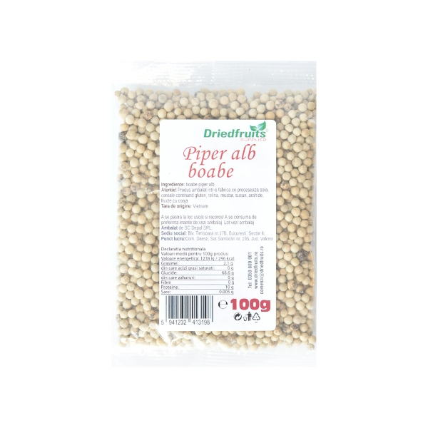 Piper alb boabe Driedfruits - 100 g