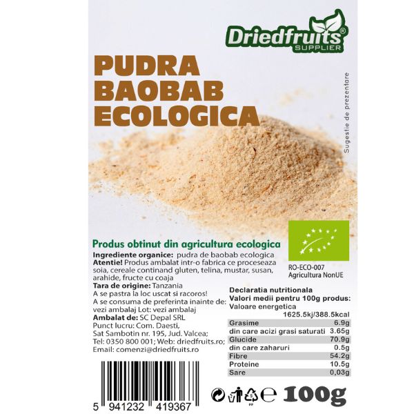 Baobab pudra BIO Driedfruits - 100 g